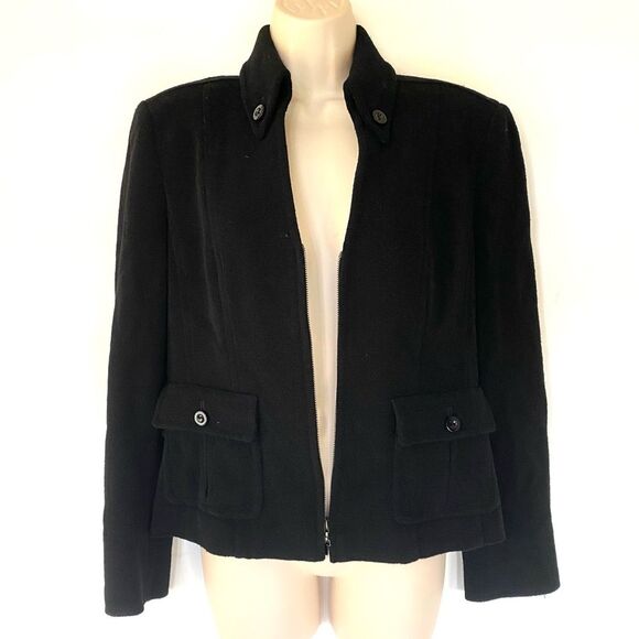 Worth Cashmere Wool Blend Zip up Blazer Jacket 6 - Picture 2 of 7